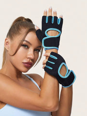 1 Pair of Fitness Breathable Exercise Men and Women Training Horizontal Bar Cycling Half Finger Wrist Guard anti Slip Gloves