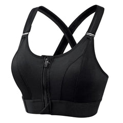 Women Sports Bras Tights Crop Top Yoga Vest Front Zipper plus Size Adjustable Strap Shockproof Gym Fitness Athletic Brassiere