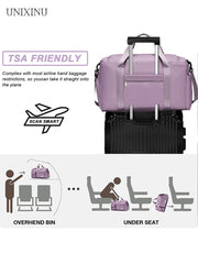 Carry on Travel Bag Large Capacity Weekender Overnight Duffle Bags with Shoe Compartment Sports Fitness Bags for Women