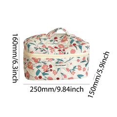 3 Pcs Cosmetic Bag Set Women Floral Makeup Pouch Japanese Flower Printed Quilted Skincare Storage Bag Aesthetic Beauty Wash Bags