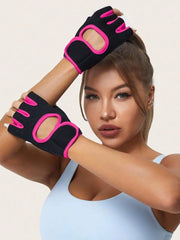 1 Pair of Fitness Breathable Exercise Men and Women Training Horizontal Bar Cycling Half Finger Wrist Guard anti Slip Gloves