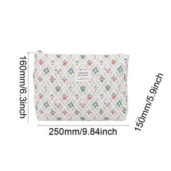 3 Pcs Cosmetic Bag Set Women Floral Makeup Pouch Japanese Flower Printed Quilted Skincare Storage Bag Aesthetic Beauty Wash Bags