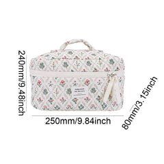 3 Pcs Cosmetic Bag Set Women Floral Makeup Pouch Japanese Flower Printed Quilted Skincare Storage Bag Aesthetic Beauty Wash Bags