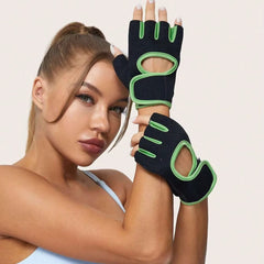 1 Pair of Fitness Breathable Exercise Men and Women Training Horizontal Bar Cycling Half Finger Wrist Guard anti Slip Gloves