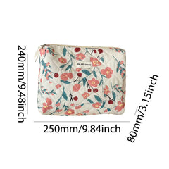 3 Pcs Cosmetic Bag Set Women Floral Makeup Pouch Japanese Flower Printed Quilted Skincare Storage Bag Aesthetic Beauty Wash Bags